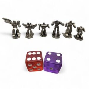 Monopoly Transformers Collectors Edition Game Replacement Pieces 6 Tokens 2 Dice